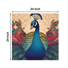 Indian Peacock Canvas Painting for Home, Bedroom & Living Room