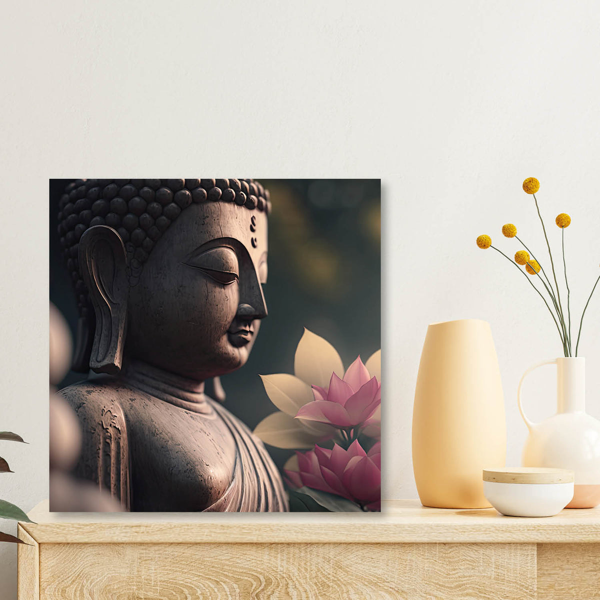 HD Gautam Buddha Canvas Painting for Home, Bedroom & Living Room