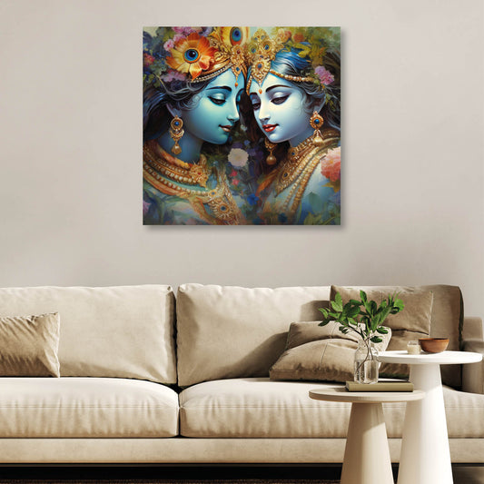 Beauty of Radha Krishna Canvas Painting for Home, Bedroom & Living Room