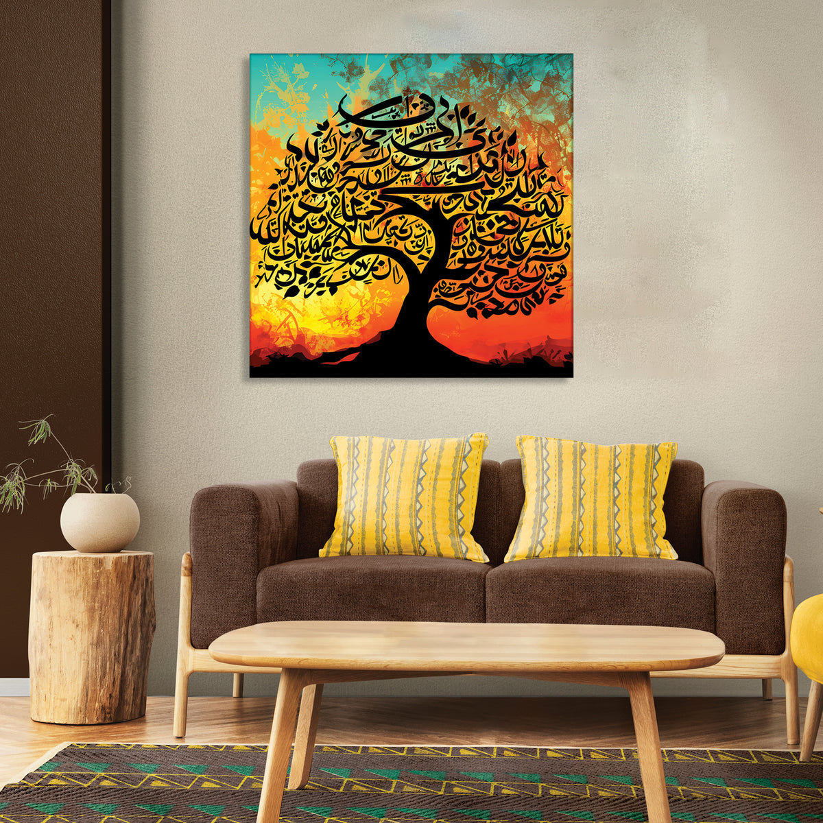 Sunny Vibes Bright Tree Floral Wall Art