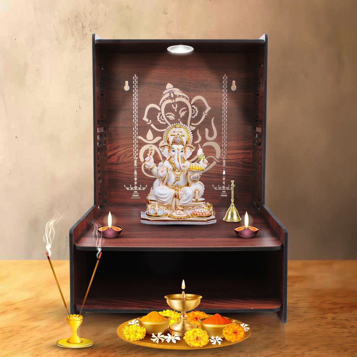 Beautiful Compact Modern Pooja Mandir for Small Spaces