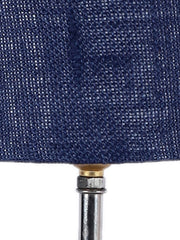 Blue Jute Shade with Wood Lamp Base (YC)