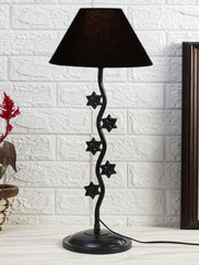 Black Cotton Zig Zag Star Table Lamp with Iron Base (AE02)
