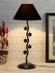 Black Cotton Zig Zag Star Table Lamp with Iron Base (AE02)