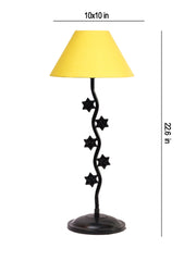 Yellow Cotton Zig Zag Star Table Lamp with Iron Base (AE05)