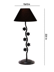 Black Cotton Zig Zag Star Table Lamp with Iron Base (AE02)