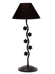Black Cotton Zig Zag Star Table Lamp with Iron Base (AE02)