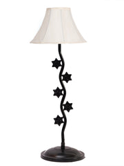 Off-White Cotton Zig Zag Star Table Lamp with Iron Base (AE16)