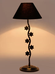 Black Cotton Zig Zag Star Table Lamp with Iron Base (AE02)