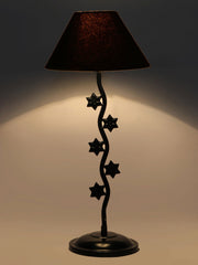 Black Cotton Zig Zag Star Table Lamp with Iron Base (AE02)
