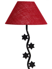 Maroon Jute Zig Zag Star Table Lamp with Iron Base (AE10)
