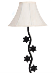 Off-White Cotton Zig Zag Star Table Lamp with Iron Base (AE16)