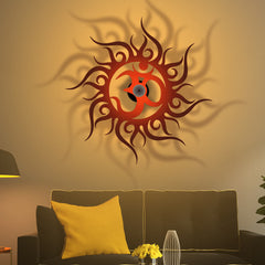 Om Text in Sun Design Shadow Lamp