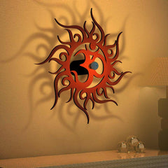 Om Text in Sun Design Shadow Lamp