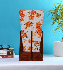 Pyramid Printed Cotton Shade Lamp with Wood Base