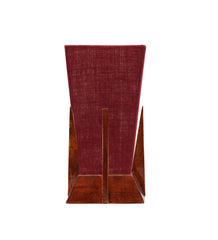Pyramid Maroon Jute Shade Lamp with Wood Base