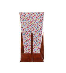 Pyramid Printed Cotton Shade Lamp with Wood Base