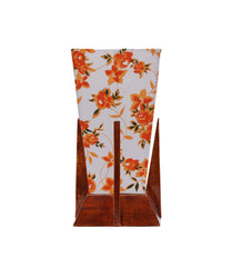 Pyramid Printed Cotton Shade Lamp with Wood Base