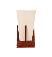 Pyramid White Jute Shade Lamp with Wood Base for Decoration