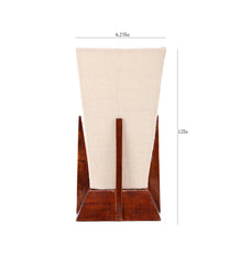 Pyramid White Jute Shade Lamp with Wood Base for Decoration