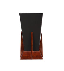 Pyramid Black Cotton Shade Lamp with Wood Base