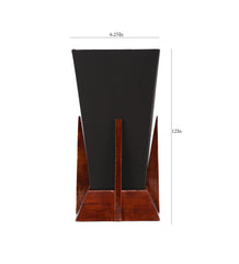Pyramid Black Cotton Shade Lamp with Wood Base