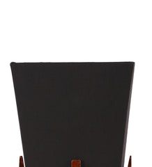 Pyramid Black Cotton Shade Lamp with Wood Base