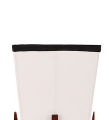 Pyramid White & Black Cotton Shade Lamp with Wood Base