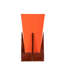 Pyramid Orange Cotton Shade Lamp with Wood Base