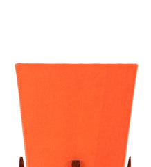 Pyramid Orange Cotton Shade Lamp with Wood Base