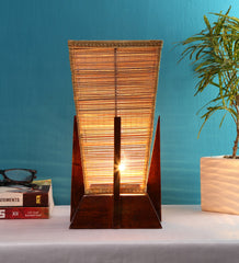 Pyramid Bamboo Shade with Wood Base