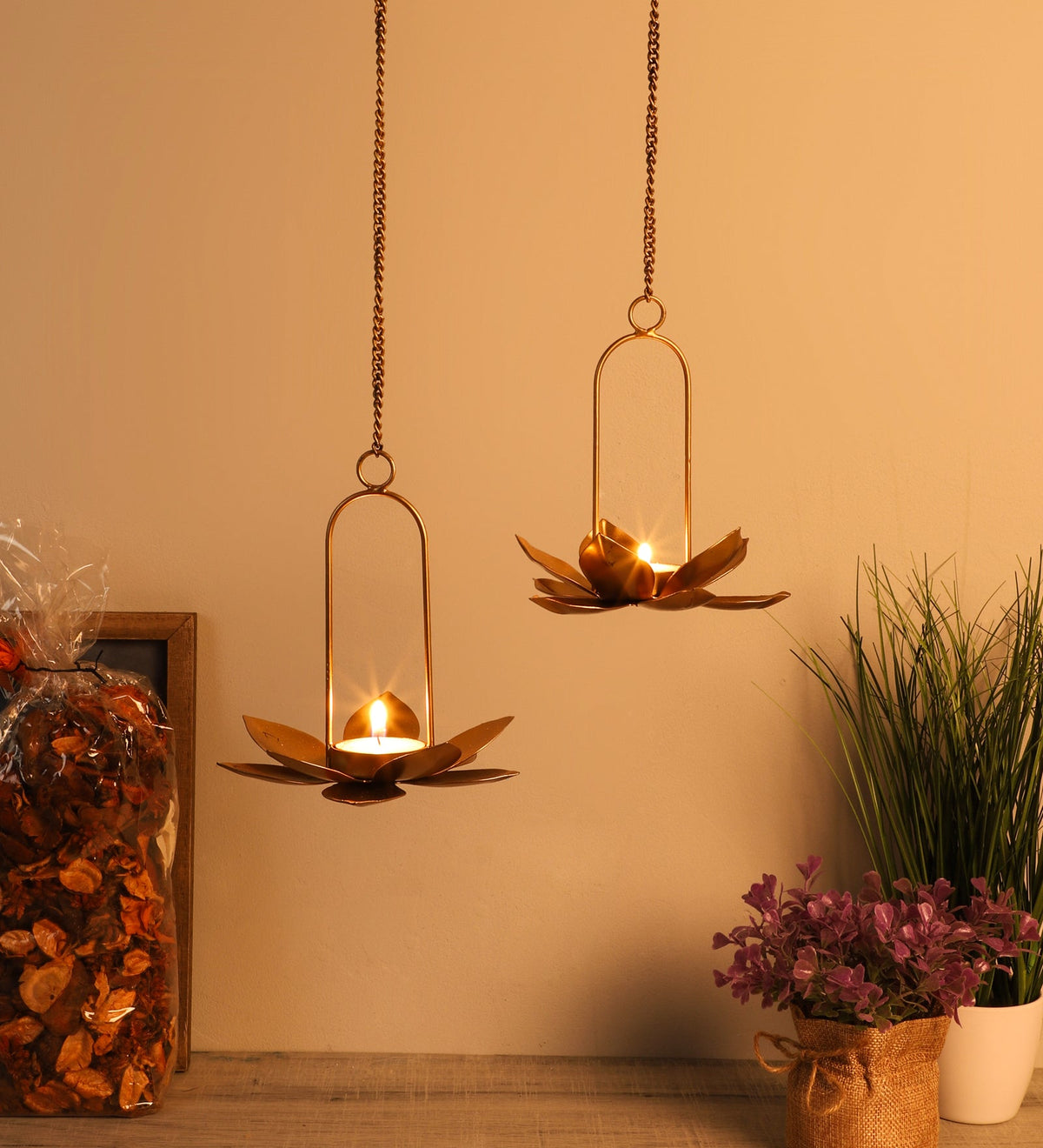 Hanging Hook Tealight Holder Set of 2