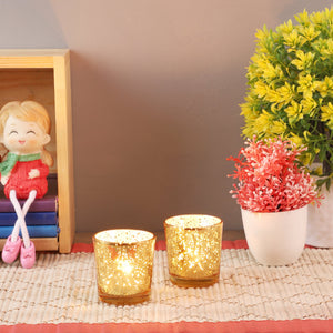 Gold Glass Votive Set of 4