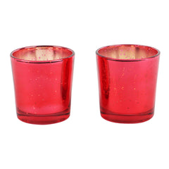 Red Glass Votive Set of 4