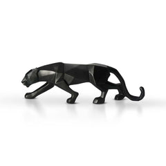 Modern Geometrical Black Panther Jaguar Sculpture Showpiece