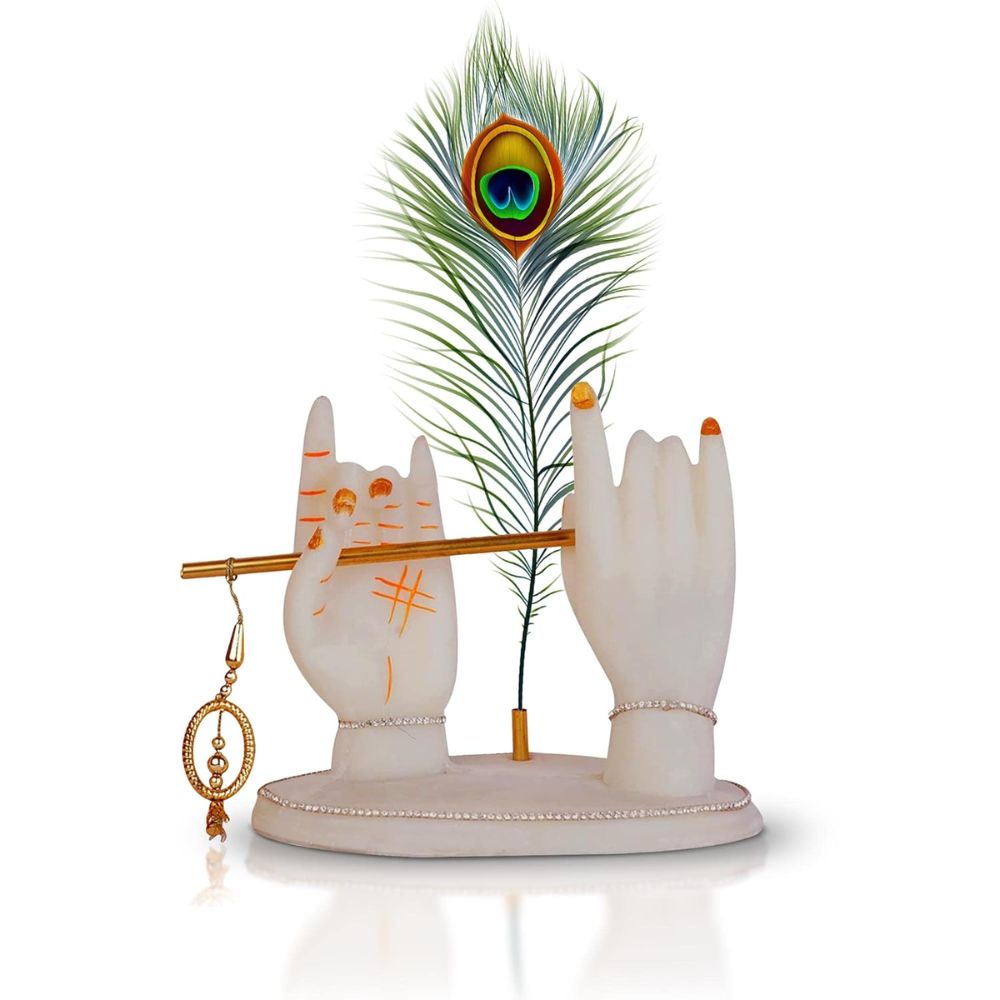 Krishna Hands Idol with Flute for Home Décor Showpieces