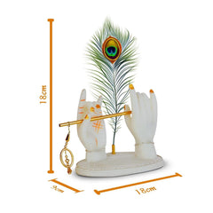 Krishna Hands Idol with Flute for Home Décor Showpieces