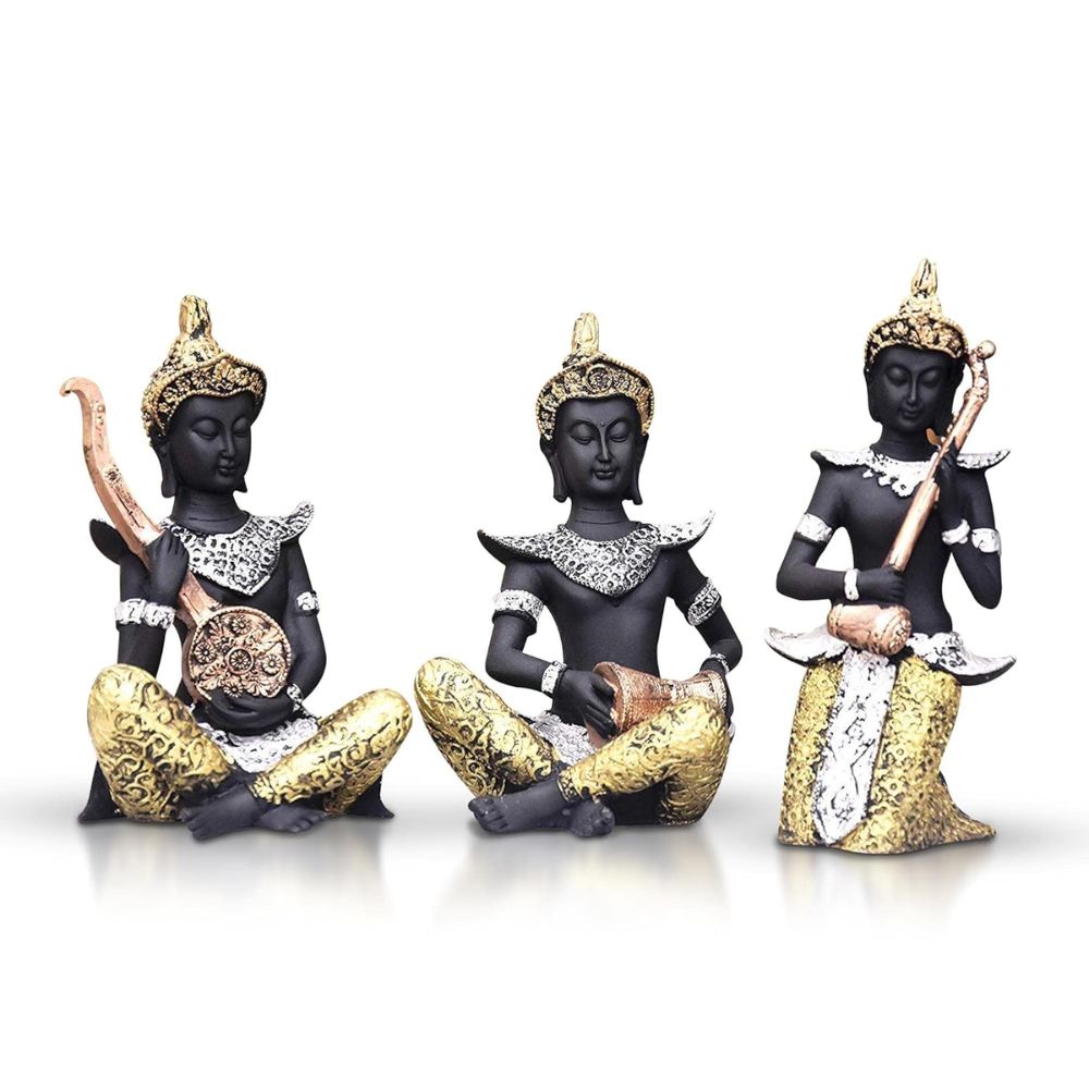 Buddha Showpiece Playing Musical Instruments, Buddha Idol for Home décor