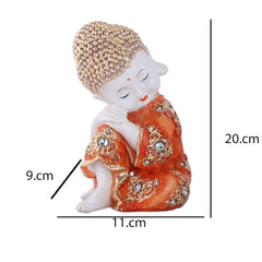 Resin, Marble Baby Buddha Statues Showpiece (Orange)