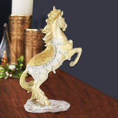 Polyresin Jumping Horse Statue for Home, Office, Car Decorative Showpiece