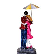 Resin And Marble Dust Valentine's Day Gift Love Couple With Umbrella Showpiece