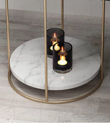 HT Two Layers Marble Side Table (Gold)