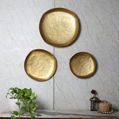 Square Hammered Gold Wall Decor Set of 3