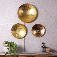 Round Ring Gold Foil Wall Decor Set of 3