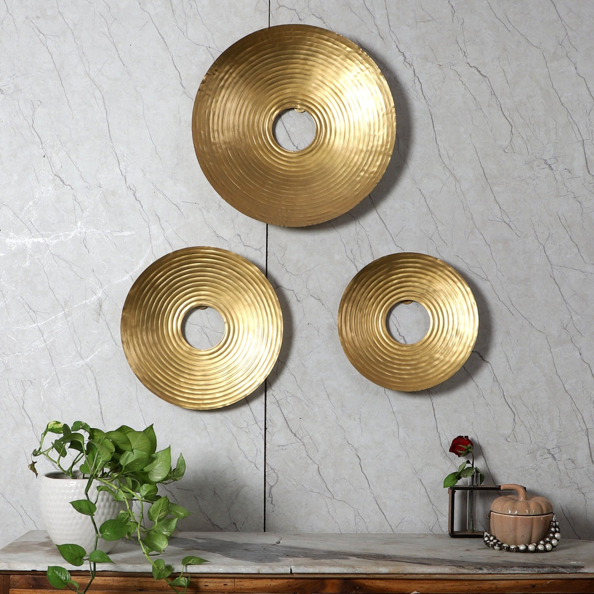 Round Ring Hole Wall Decor Set of 3