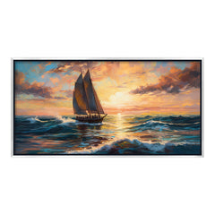 Premium Impressionist Sunset Sailboat Canvas Art