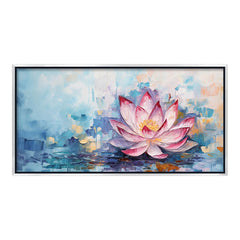 Premium Pink Lotus Flower Painting | Serene Textured Canvas Wall Art | Ready to Hang