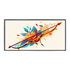 Premium Luxury Gilded Bow and Arrow Abstract Wall Art | Vibrant Fluid Art Archery Canvas Print