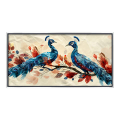 Premium Vibrant Abstract Peacock Canvas Art