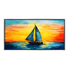 Premium Abstract Palette Knife Sailboat Canvas painting